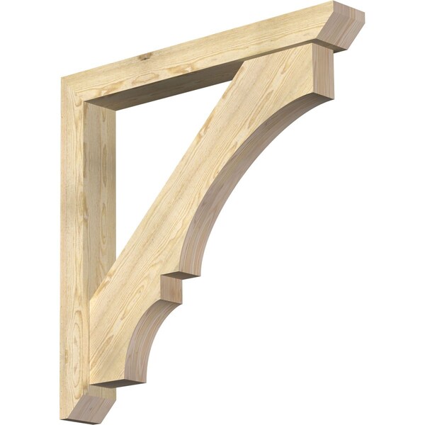 Ekena Millwork Balboa Slat Rough Sawn Bracket w/ Offset Brace, Douglas Fir, 6"W x 44"D x 44"H BKT0604X44X44BOA06RDF - main